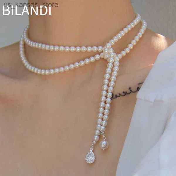 Anhänger Halskette Bilandi Mode Jewlery Hochwertige runde simulierte Perlenkette Heißverkauf Elegante Temperament Perlen Halskette für Frauen Geschenk2f9je