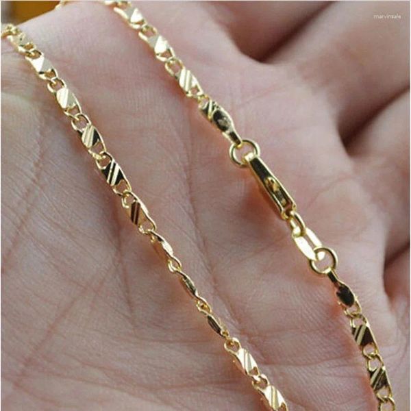 Correntes requintadas moda de 18k colar de cor dourada para homens Tamanho de 16 a 30 polegadas Cadeia de jóias por atacado