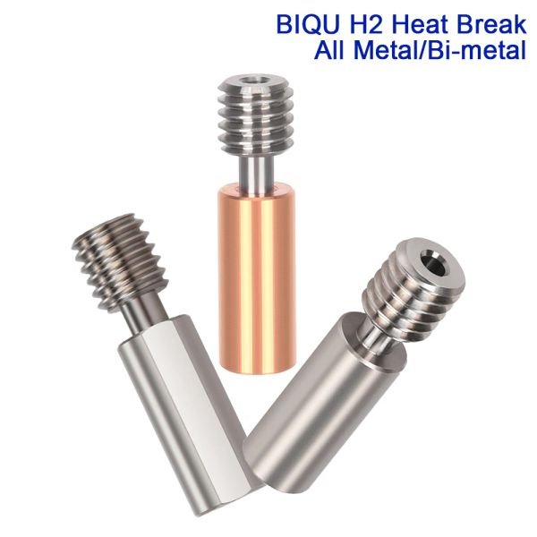 Casos biqu h2 Todos os que quebram de calor de metal aço inoxidável titânio garganta de liga para h2 extrusora vs titan 8 hotend ender3 v2 3d peças de impressora