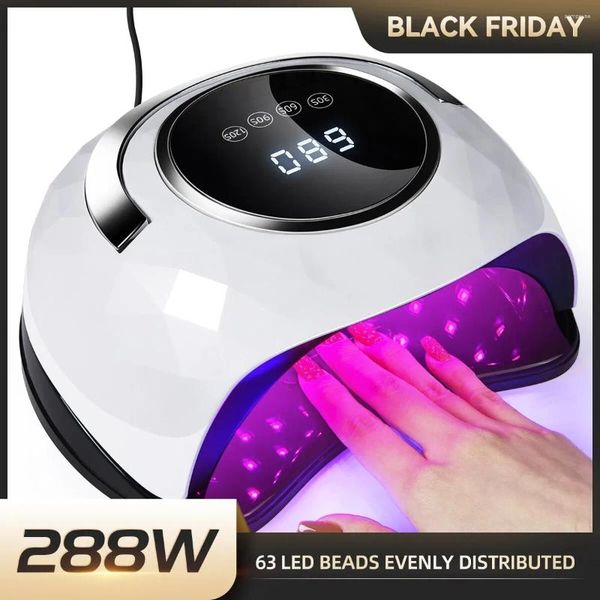 Nageltrockner 1PC 288W 63 Lampenperlen Dual Light Quelle Hochleistungs UV -Trockner für alle Gel -Polnischen LED -Potherapie