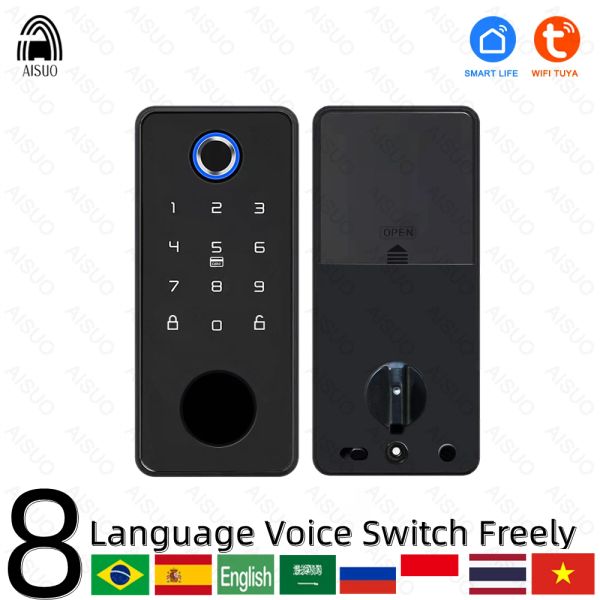 Bloquear tuya wifi impressão digital Lock Smart Lock Digital Lockless Entrada sem chave Home Lock de porta inteligente