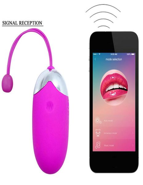 Sexprodukte Vibratoren Pretty Love USB wiederaufladbare Bluetooth -Wireles App Fernbedienung Ei Vibrator Vibrator Sex Toys für Frau S4132822