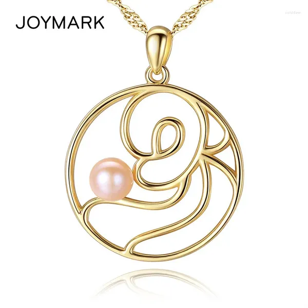 Colares pendentes Joymark estilo étnico branco rosa água doce pérola S925 Colar de prata esterlina Colar de alta qualidade jóias jóias jpn326