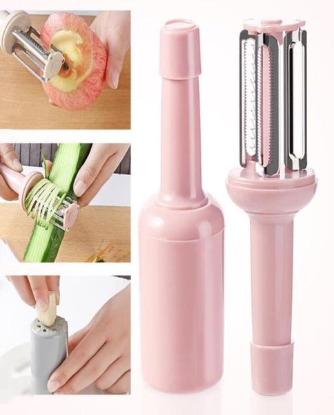 Melon Find Grater 3 в 1 Peeler с крышкой многофункциональной фруктовой скребевой для скребки.