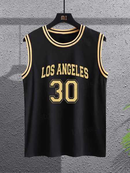 Camisetas masculinas Novo tanque esportivo de alta qualidade camisa de basquete # 30 Suporte fã de tanque de tanque de treinamento de suor de suor Tampo Tampo amarelo preto T240408