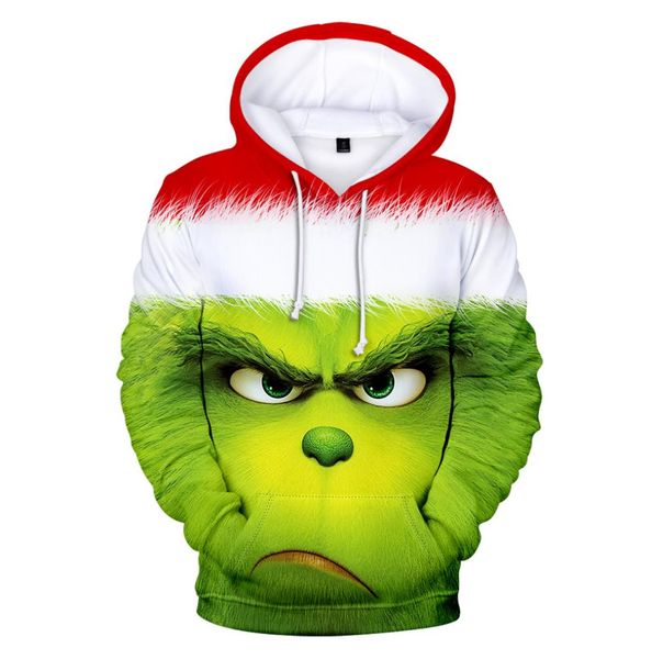 Cartoon Green Grinch 3D Stampato con cappuccio Stampato Anime Harajuku Hoodies Menwomen Fashion Men abbigliamento Giacca di alta qualità YPF8843289610