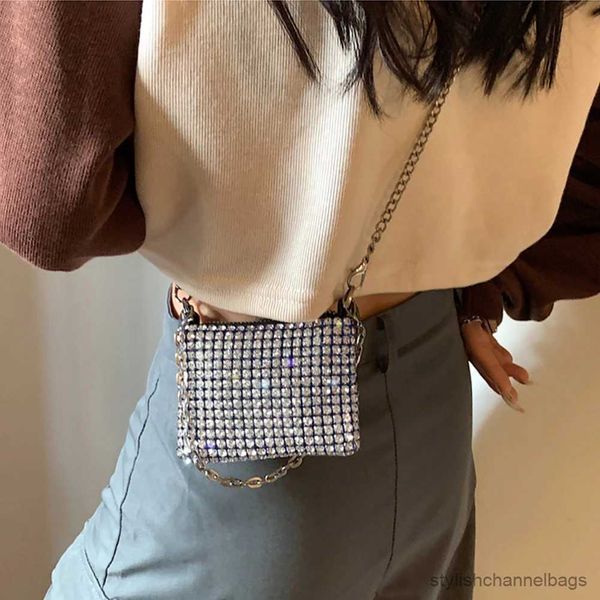 Abendtaschen Strass -Diamant -Mini -Ketten -Umhängetaschen für Frauen kleine Geldbörsen Clutch weibliche Crossbody -Tasche Fanny Pack Luxushandtaschen 2023