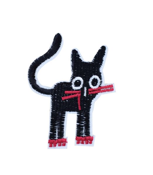 10pcs schwarze Katzenflecken für Bekleidungssäcke Eisen auf der Übertragung Applique für Jeans nähen Sie das Stickerei -Patch Diy3016189