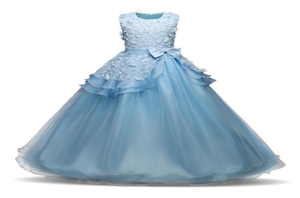 Girl039s Dresses Summer Flower Princess Girl Tulle Dress Adolescenti per abiti a maniche corte per bambini abito da ballo White3974665