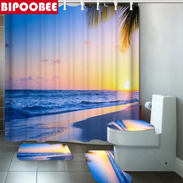 Tende per doccia paesaggio del mare motivano bagno tende da bagno bagni da bagno crepuscolo