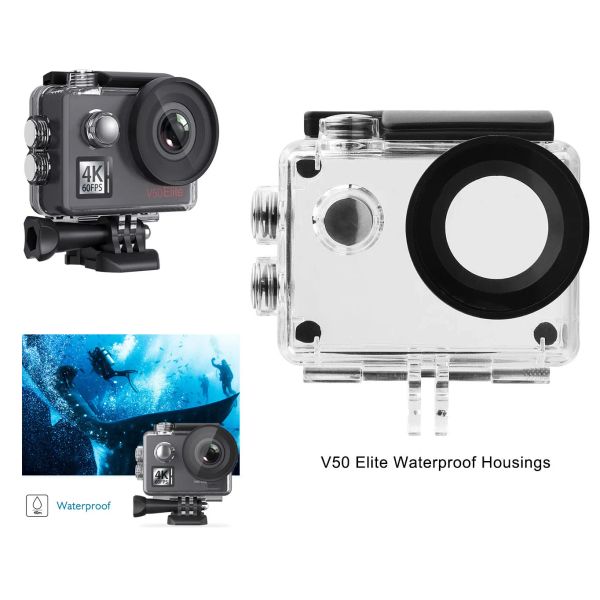 Câmeras de câmeras à prova d'água para Akaso V50 Elite 4K Câmera de ação debaixo d'água de 30m de caixa à prova d'água para akaso v50 elite câmeras esportivas