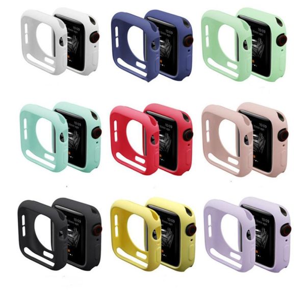 Красочный мягкий силиконовый корпус для Apple Watch Iwatch Series 1 2 3 4 Cover Full Shroate Case Accessories4428729