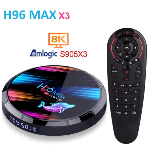 Box H96 Max x3 Smart TV Box Android 9.0 Amlogic S905X3 4GB 128GB 2,4G/5G 1000M WiFi BT4.0 Google Media Play H96MAX ANDORID TV Box