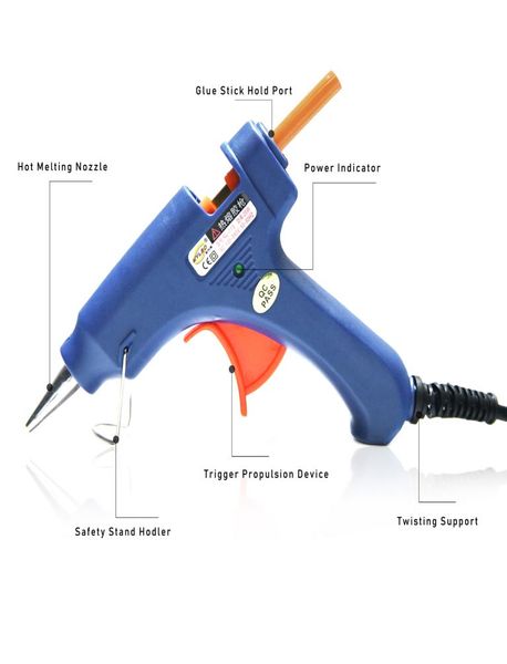 Neitsi Hair Extensions Werkzeuge 1PCS 20W USA Plug Blue Leim Gun 12pcs Keratin Kleber Sticks Professionell für Haarverlängerungen auftragen6890096