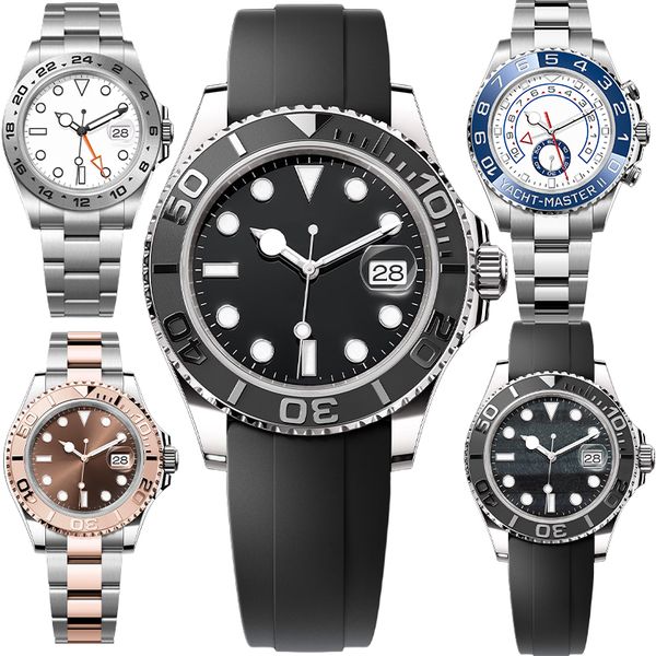 Herren Watch Designer Uhren hochwertige 40 mm automatische mechanische Bewegung 904L Edelstahl Gummi -Band Keramik Lünette Luminous wasserdichte Sapphire Watch