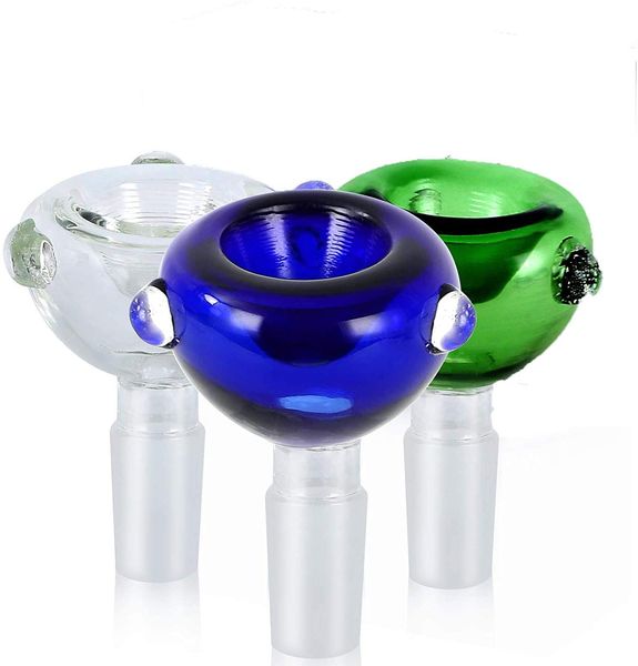 Ciotole di vetro da 18 mm da 18 mm rotonde ciotola bong spessa pezzo maschio per tubo d'acqua tampone rig fumo accessrioes