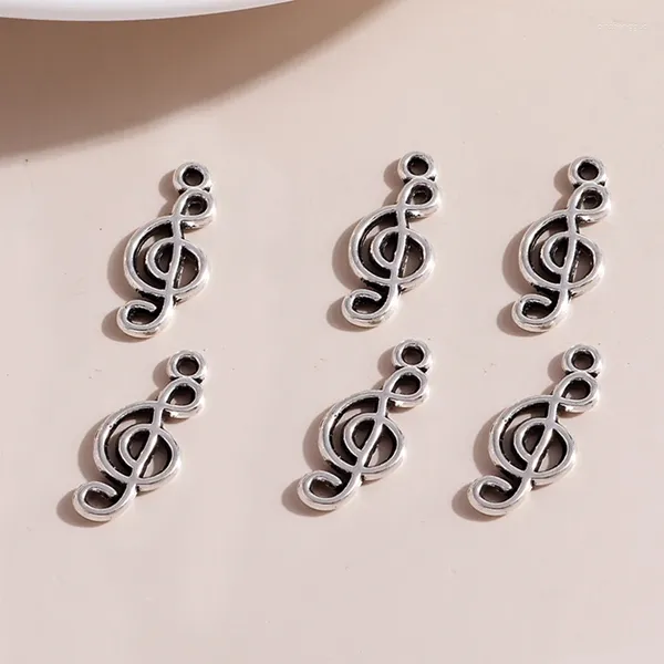 Takılar 40pcs 20 9mm Metal Müzik Notu Antika Gümüş Renkli DIY Vintage Mücevher Yapma Aksesuarları El Yapımı Zanaat