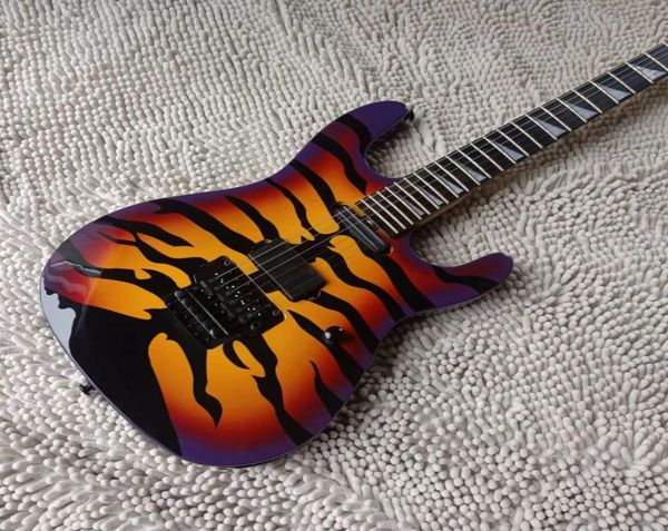 George Lynch Sunburst Tiger Stripe E -Gitarre Super Rare Custom Guitarra8766448