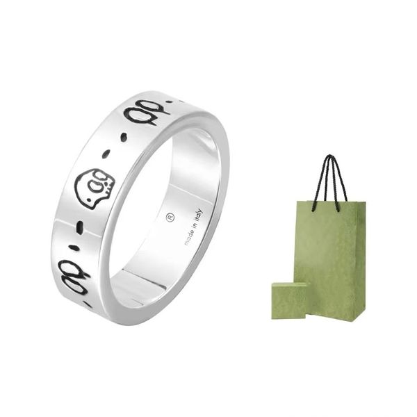 Famuse Brand Interlicking Fashion Ring per uomini Donne unisex Ghost Band Rings Accessori per gioielli Sliver Designer di alta qualità