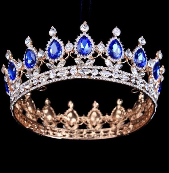 2019 RED Crystal Gold Color Chic Royal Regal Scintose Sinestones Tiaras and Crowns Bridal Quinceanera Pageant Tiaras Green Silver 3222434