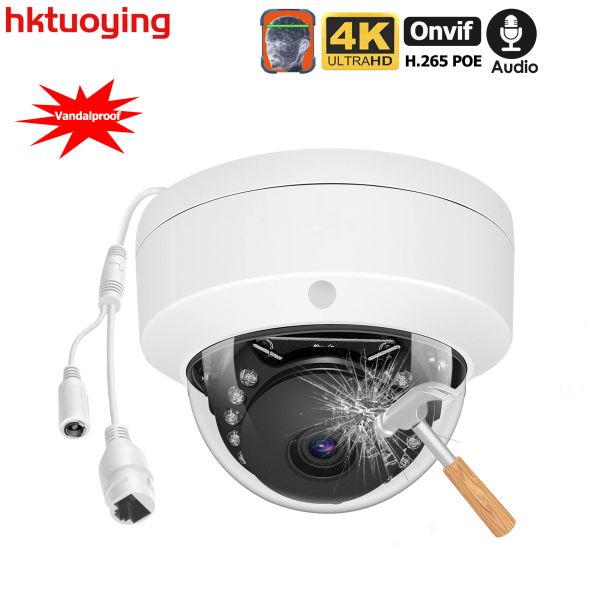 Telecamere 4K 8MP Metal Dome Poe IP ONVIF Record audio CCTV Camera 5 MP Vandalproof IP66 Outdoor Home Security Retection videoface