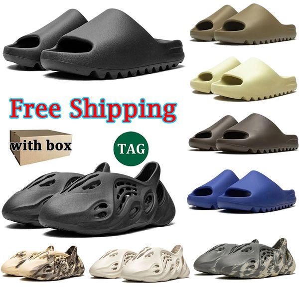 mit Kasten kostenlos Versanddesigner Sandals Pantoffeln Männer Frauen rutschen knochen schwarz weiß wüsten sand erd brauner mond grauer mens rutschern sommer summic schaden schuhschuhe schuhschuhe