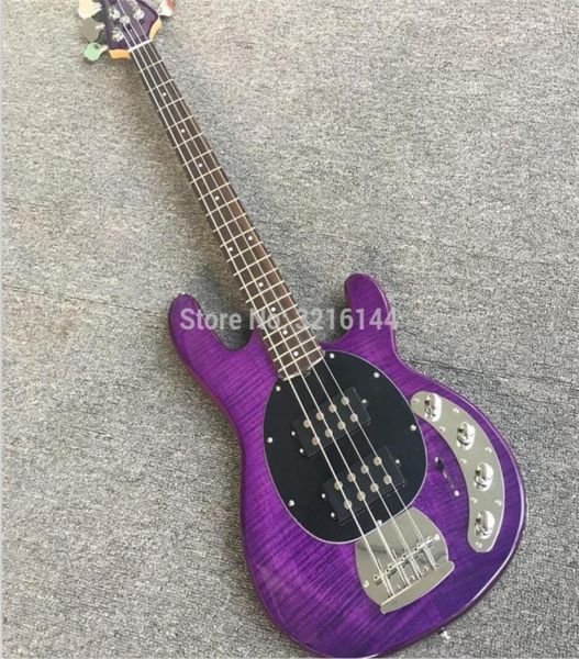 Yeni Özel Müzik Man 4 String Electric Bass Mor Fabrika Tüm ve Perakende Özel Gerçek POS6899500'ü değiştirebilir