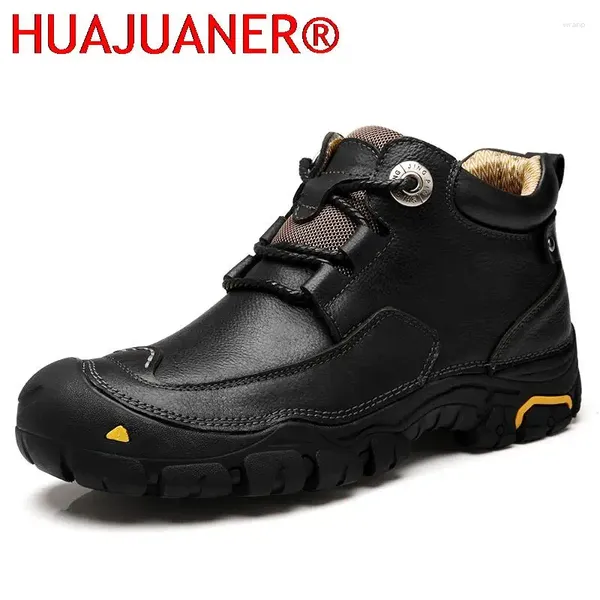 Stiefel Plus Size 38-46 Hochwertige echte Leder-Herren Schuhe Casual Knöchel Luxus Outdoor Man Sneakers Marke Wanderung