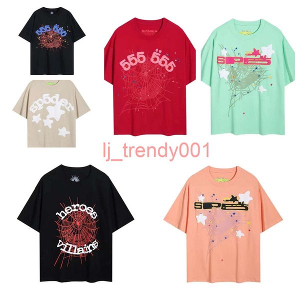 SP5der THIRT MEN UNIZIONE SP5der Pink Young Thug 55555 Mans Women QUALITÀ SPAMINAZIONE STAMPA SPIRDA TSHIRT FASHIRT FASHIRT Stampa vestiti da strada Top Top Tees BG