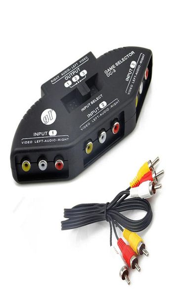 Audio Video AV RCA Switch Splitter Selector 3 bis 1 RCA Composite AV -Kabel für STB TV -DVD -Player für Xbox PS24826665