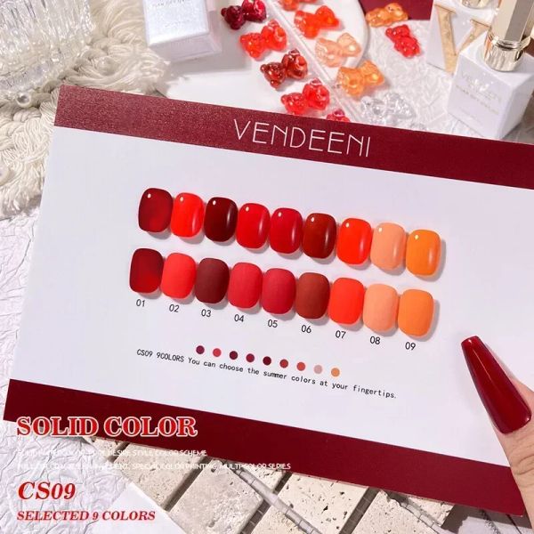 Gel 15 ml di smalto rosso chiodo semi permanente vernice gel UV, gel per unghie marrone con arte delle unghie rosse e manicure glitter