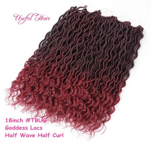 Dreadlocs Restra sintética deusa Cabelo Locss Locs Locs Curly 18 polegadas Balas de crochê Extensões sintéticas hari para mulheres negras A4212865