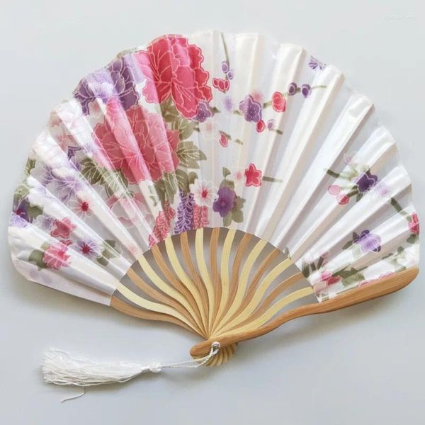 Dekorative Figuren 2pcs Exquisit Kimono Fan Satin Kielmesser Muschel Japanische Zefeng Seidengedruckte Stoff Bone Home Craft Dekoration