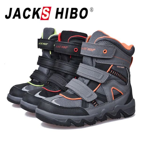 Stiefel Jackshibo Winter Kinder Schneestiefel Kinder hohe obere warme wassere wasserfeste Wanderschuhe für Jungen Größe 2735