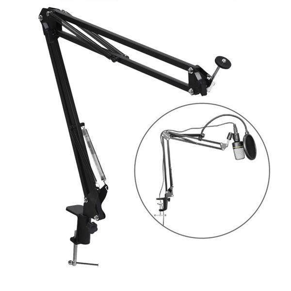 Stand NB35 Black Microfone Suspension Boom Scissor Stand com braçadeira de montagem de mesa