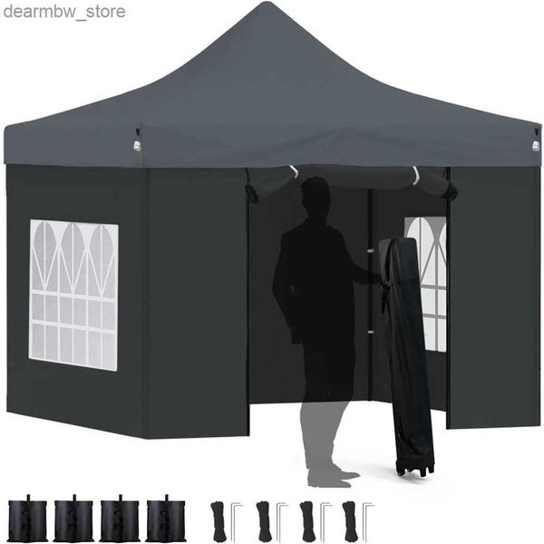 Tenda per gazebo pesante di tende e rifugi con tenda per eventi per feste esterne completamente impermeabile con sacchetti a rulli e pesi gambe a baldacchino pieghevole tonalità L48