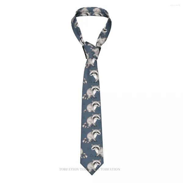 Paintetti con prua con triangoli Print Raccoon casual unisex cravatta cravatta decorazione stretta a strisce slim cravat