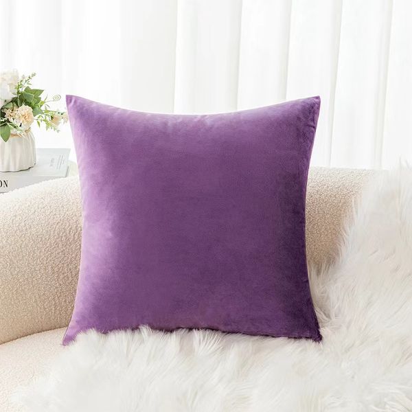 45x45cm 60x60cm 2 pacote acolhedor de estilo europeu de luxo Cushion Tampa de coloração sólida Cadeira de capa doméstico Decoração de sofá de travesseiro quadrado almofada de backrest 20 cores