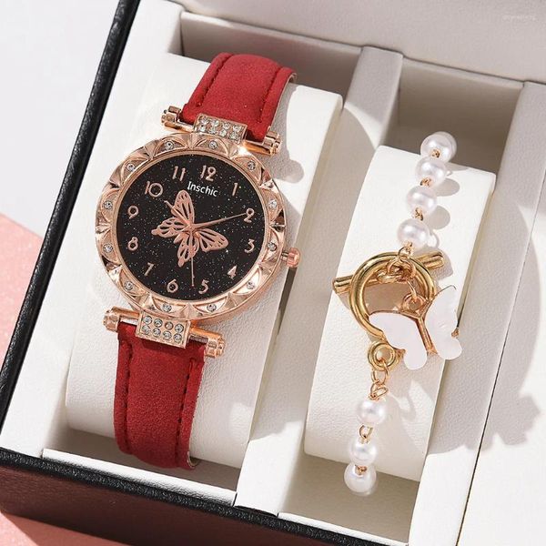 Orologi da polso femminile da donna di lusso orologio bracciale set quarzo 2 pezzi donne regali orologio cinghia cinghia reloj para mujer