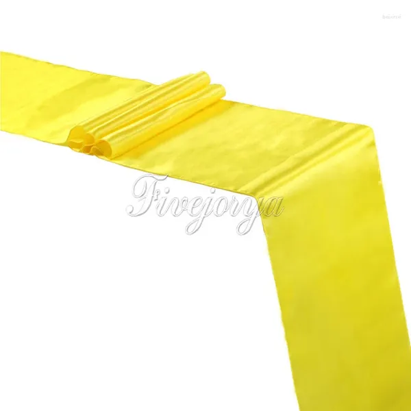 Runner de mesa 10pcs Corredores de cetim amarelo 12 