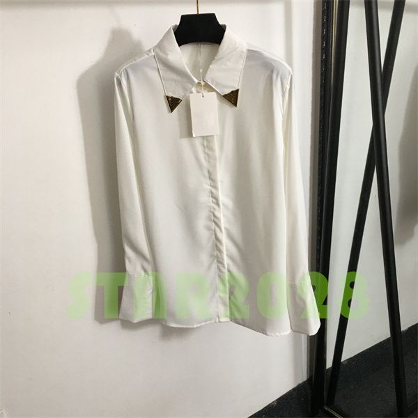 Camicie da camicetta da donna di lusso con lettere abbottini maglietta elegante maglietta per donna estate camicia da donna primaverile magliette maniche lunghe con bottoni