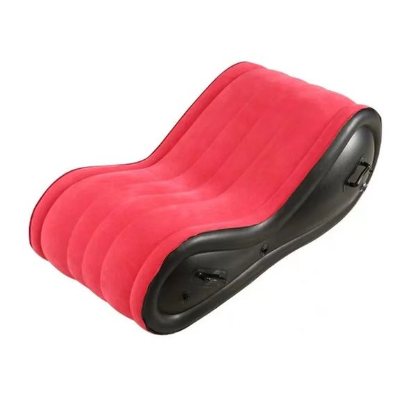 Sofá sexual inflável vermelho 440lb Capacidade de carga de carga EP PVC Furniture Sex Furniture Air Cushion Móveis Cadeira para casais Toys sexuais 240401