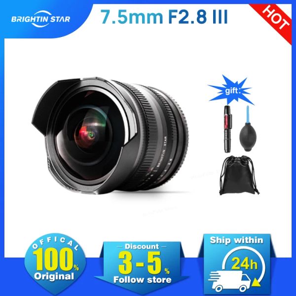 Acessórios Brightin Star 7.5mm F2.8 III Fisheye para Nikon Z Sony E Mount Lens Micro 4/3 Fujifilm Focus Manual