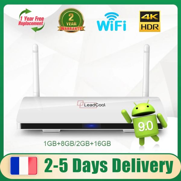 Box Leadcool TV Box Android9.0 AmLogic S905W Quadcore Full HD Support 2.4G WiFi 4K Player Player Smart TV Box Leadcool SettOp Boxes