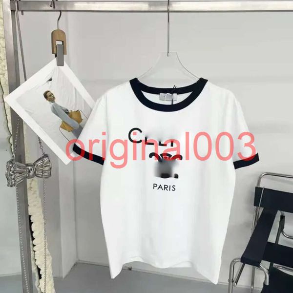 NOVO CE Arc Letter Printing Designer T-shirts feminino Camisetas casuais Camiseta de mangas curtas Carta de camisetas Carta impressão de camisetas clássicas top luxo masculino de luxo