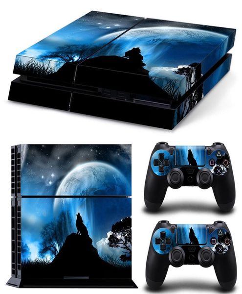 Wolf -Stil Vinyl Skin Decoration Sticker für Sony PS4 PlayStation4 -Konsole und 2 Controller Video Game Accessoire6883662