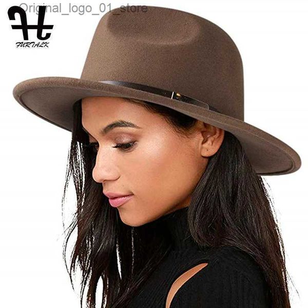 Chapéus largos Balde Furtalk Fedora chapéu para homens homens % lã australiana sentiu vintage jazz casal bap winter capeau femmel23/10/20 q240408