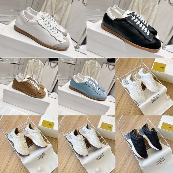 2024 Sapatos de corrida ao ar livre Summer Walk MM6 Margiela Daddy Man Casual Man Luxury Maison Woman Designer Suede Loafer Low Top Platform Sneaker Leather Nylon Trainer