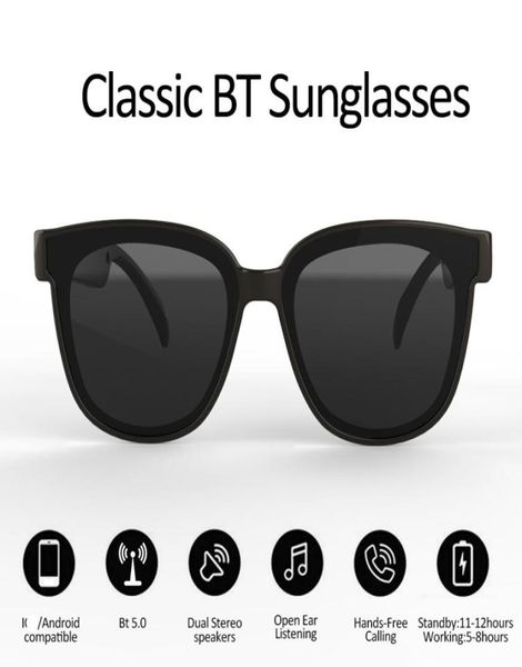 Gli occhiali da sole Bluetooth con tecnologia auricolare aperti rendono le mani godersi le cuffie Bluetooth di Dom of Wireless Mobile Calls e 4485797