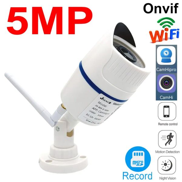 Kameras 5MP IP -Kamera WiFi Outdoor Waterd Security Überwachung Videokamera Wireless Audio Human Body Detection RTSP Onvif Camhipro